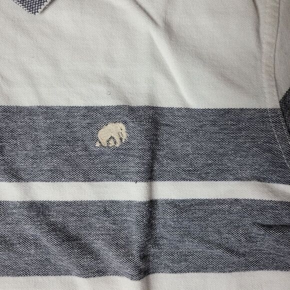 Banana Republic Men's Polo Shirt Size L Elephant Logo Short Sleeve Gray White - Picture 4 of 11